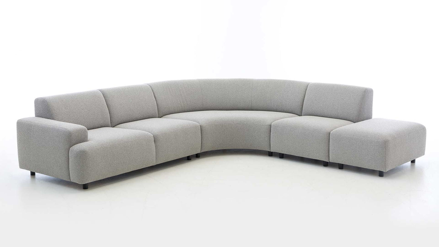 Ecksofa rund mit rundem Eckteil.