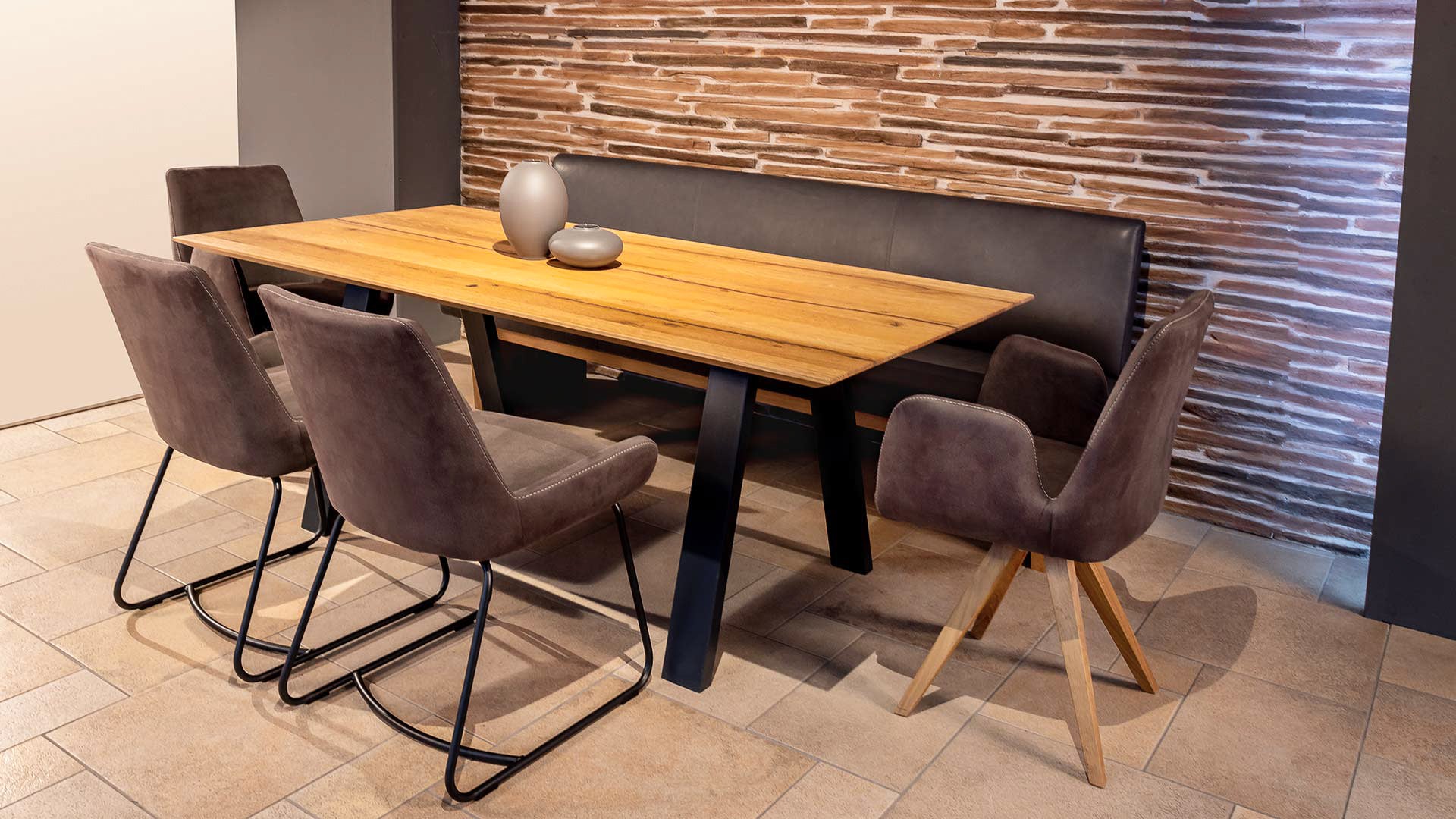 Esstisch Mit Sitzbank Holz Esszimmer Set HWC L75, Esstisch Sitzbank