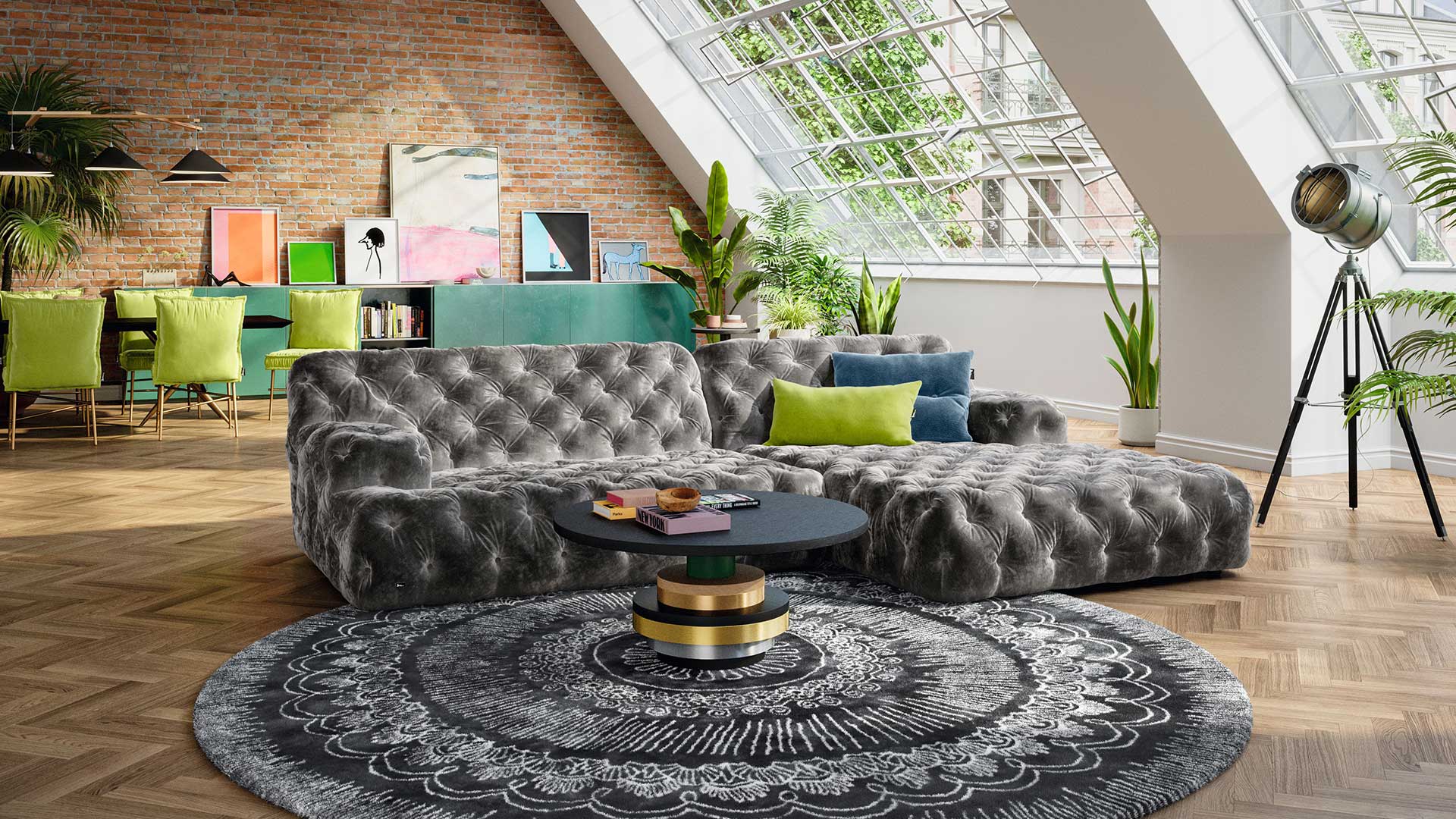 Riesen Sofa von Bretz, Modell Cocoa Island in Dunkelgrau