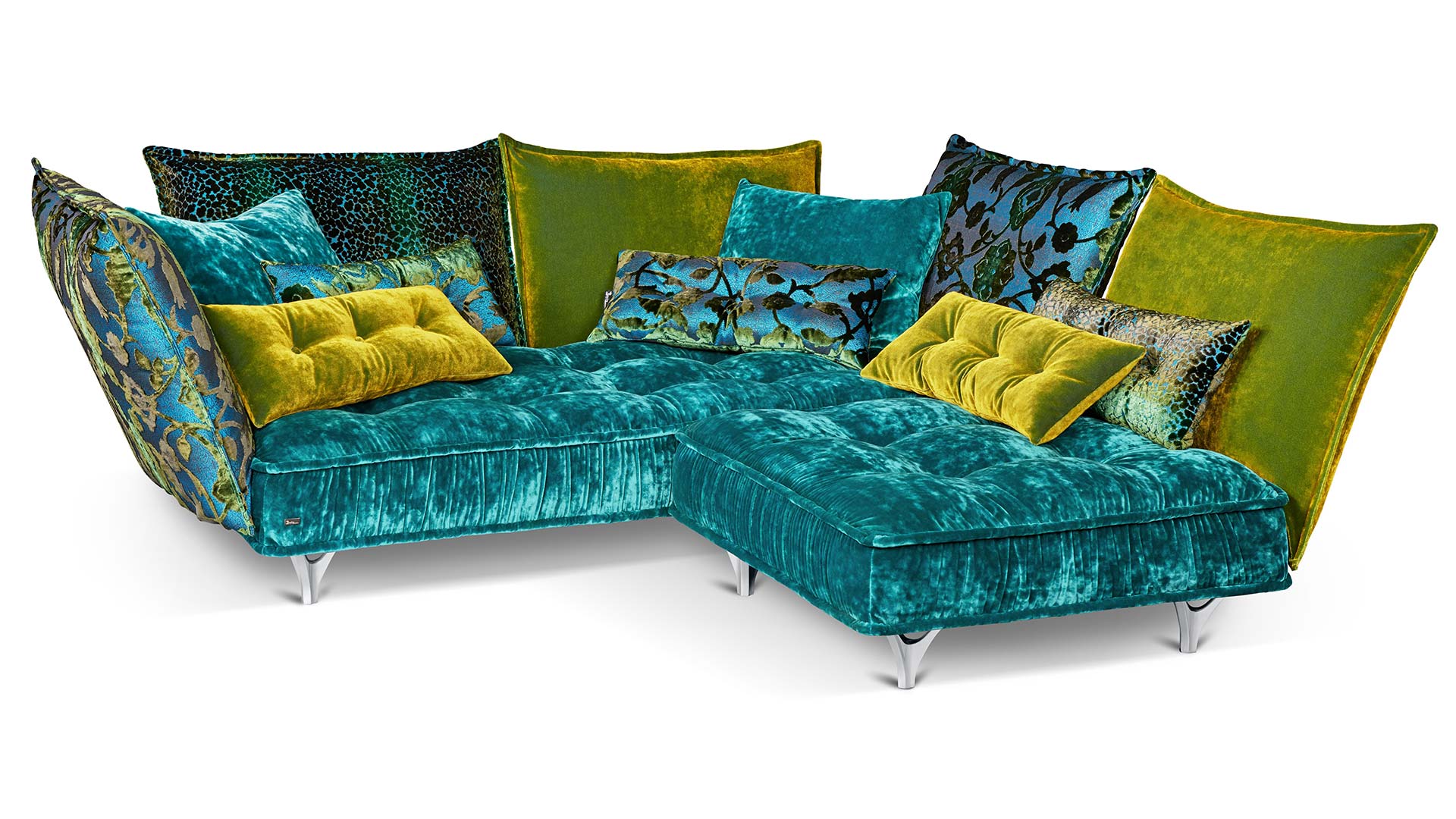 couchgarnitur-couch-sofa-bretz-stoff-velours-gruen-blau-tuerkis-gelb-gemustert-blumen-leo-gerafft-polstergarnitur-fuesse-metall-chrom