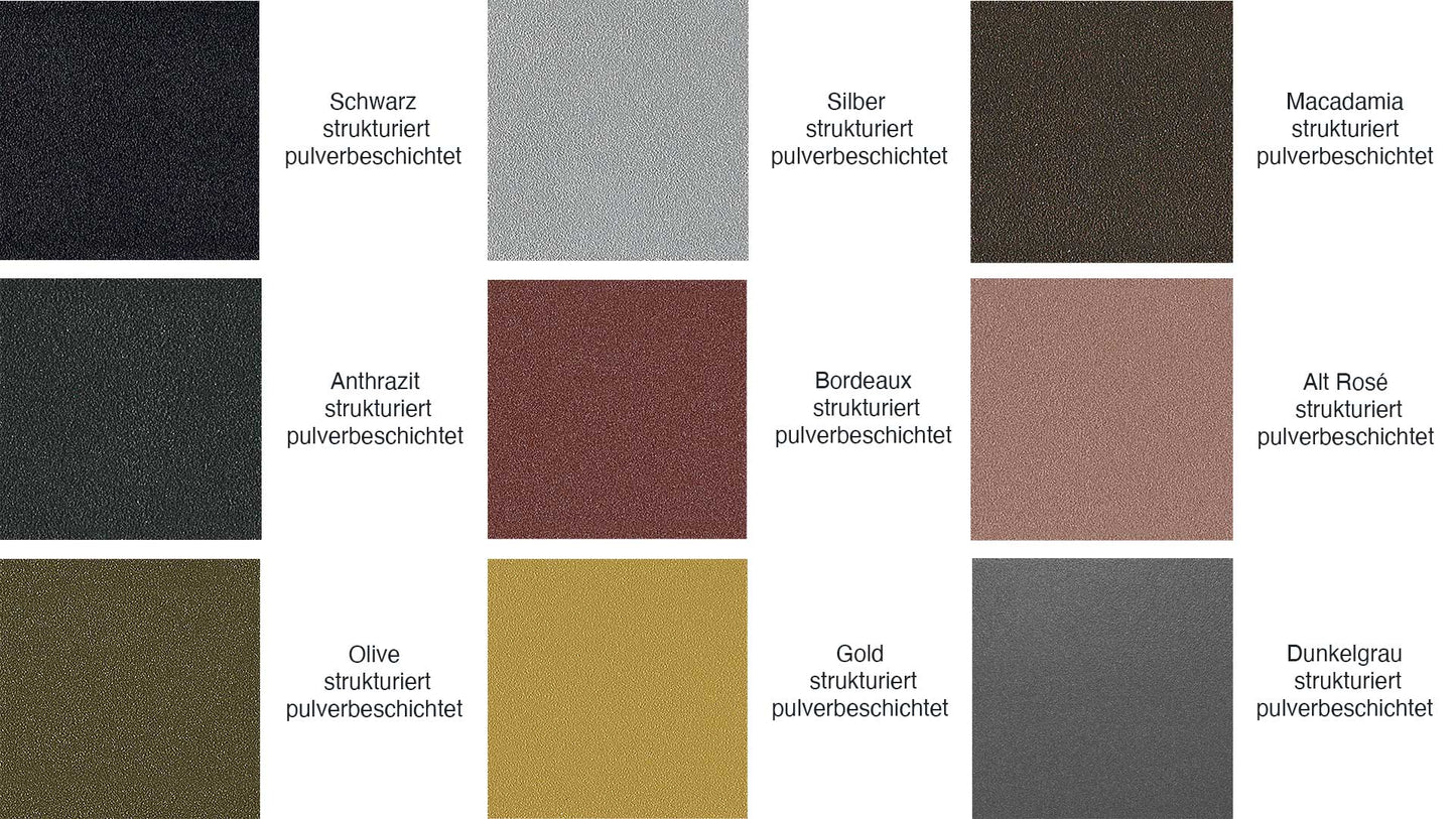 tischplatte-metall-lack-filigran-grau-anthrazit-schwarz-oliv-gold-alt-rose-bordeaux-rot-macadamia-silber-dunkelgrau-asco-ivy