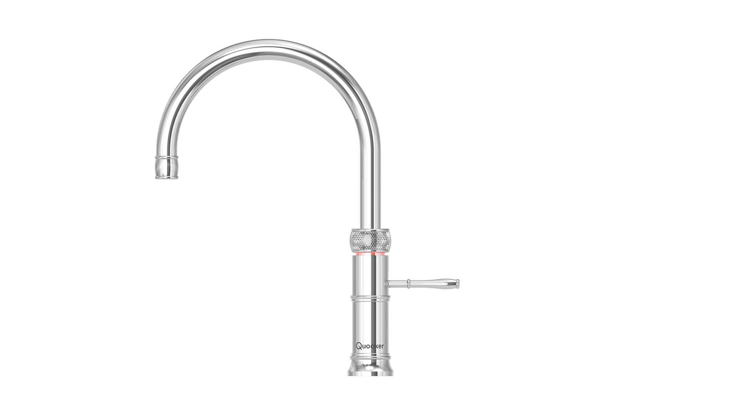 Quooker Fusion Classic in der Variante Round verchromt glänzend.