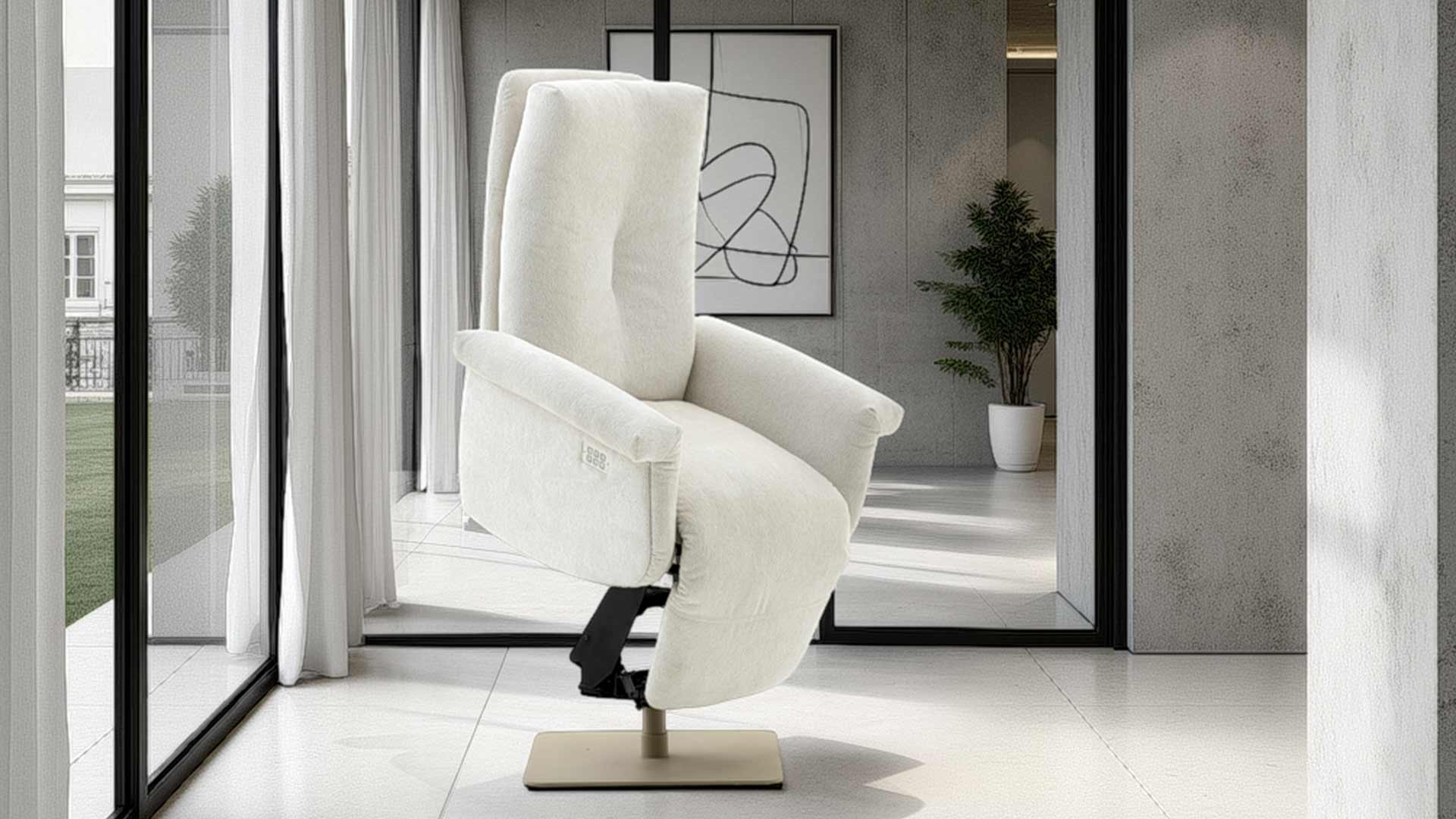 Loungesesselvon Sitzkunst mit Aufstehhilfe.