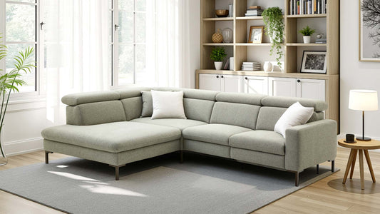 Familien-Sofa in Stoff mit Funktionen.