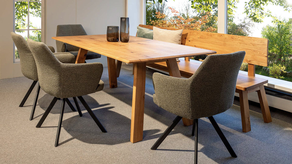 Essgruppe Sanremo, mit rustikalem Esstisch aus Holz – Hölzlwimmer Möbel GmbH