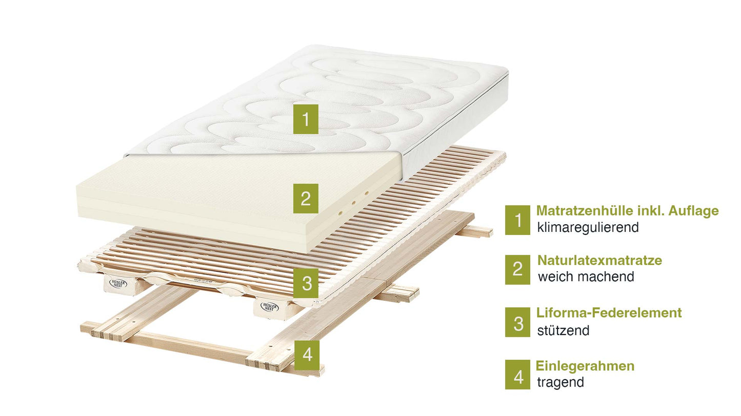 Hüsler Matratze aus Naturlatex und Schlafsysteme aus natürlichen Materialien für einen gesunden Schlaf.
