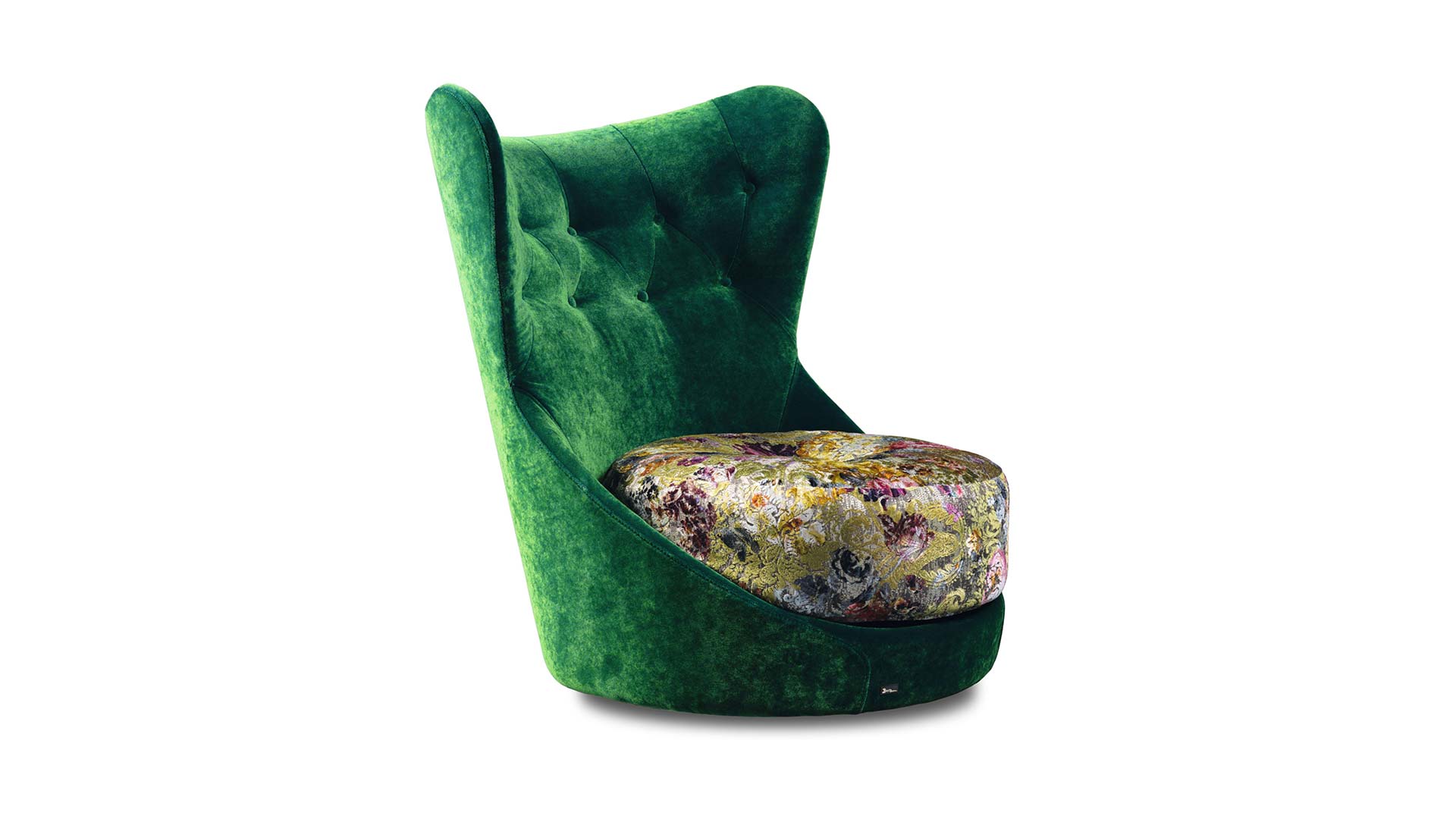 sessel-bretz-stoff-velours-gruen-dunkelgruen-chesterfieldheftung-ruecken-drehbar-sitzkissen-gemustert-blumenmuster-herausnehmbar-bodentief
