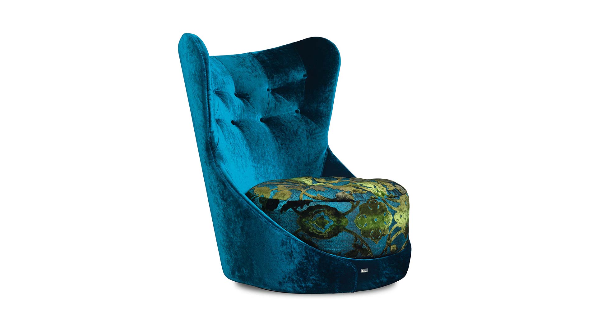 sessel-bretz-stoff-velours-blau-tuerkis-gruen-chesterfieldheftung-ruecken-drehbar-sitzkissen-gemustert-blumenmuster-herausnehmbar-bodentief